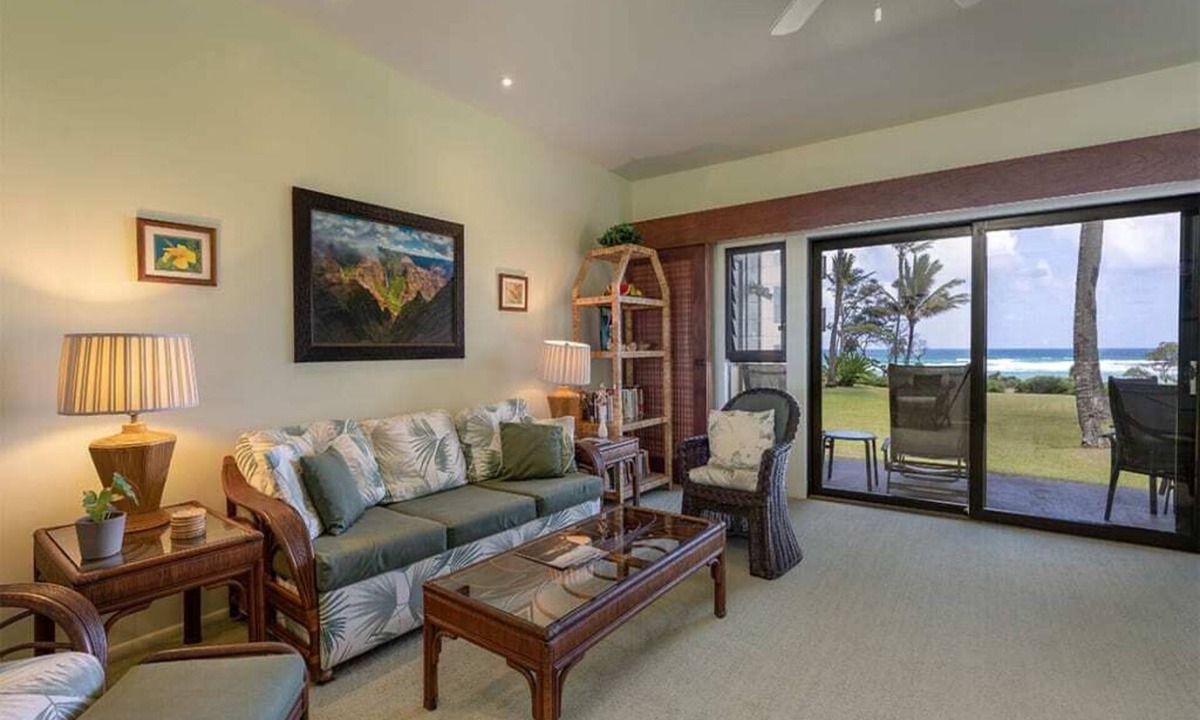 Lihue Condo | Ground Floor Ease w/Lanai, Full Kitchen, Ceiling Fans, WiFi, TV+DVD–Kaha Lani 112