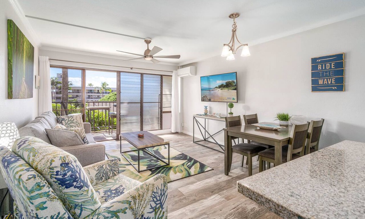 Kihei Condo | Kihei Akahi C-411 - Modern Top to Bottom Remodel, Split-AC, across from Kam II