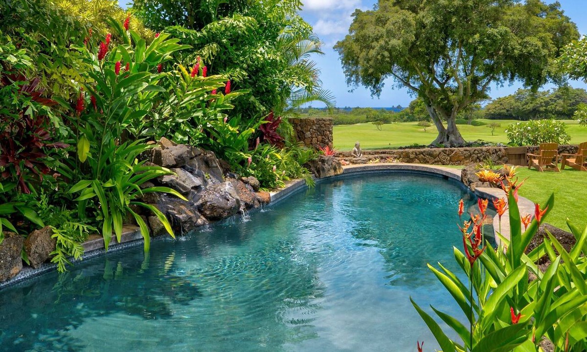 Poipu House | Luxury Hawaiian Modern Home Ocean Views Huge Heated Pool 3 Primary Suites