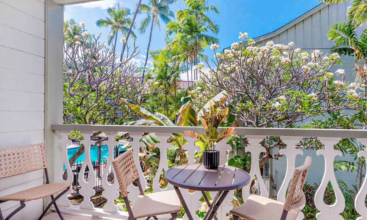 Historic Kailua Village Condo | Remodeled & private studio with WiFi, balcony, & shared pool/hot tub/gas grills