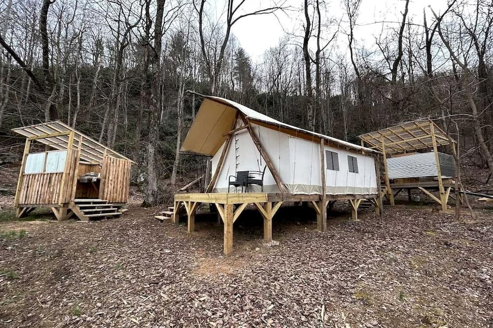 Moravian Falls RV Rental | Romantic Glamping Tent Amazing for a Couples Escape in Moravian Falls, North Carolina
