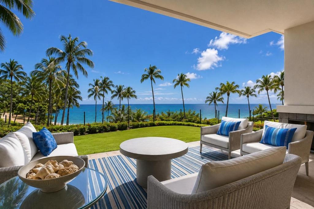 Montage Kapalua Bay Apartment | The Resort at Kapalua Bay Oceanfront 3 BR Sleeps 10 Luxury Resort Living Complimentary Car with 6 Nights MON-1205 by KBM
