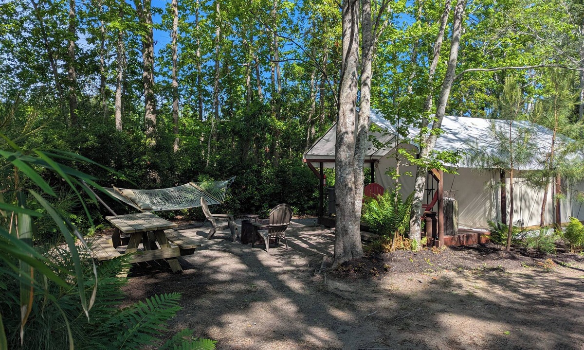 Supply RV Rental | The Rustic Glamping Tent Where Coastal Charm Awaits – 2 Miles from Holden Beach