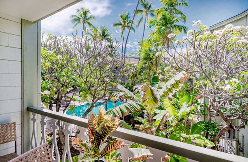 Historic Kailua Village Condo | Remodeled & private studio with WiFi, balcony, & shared pool/hot tub/gas grills