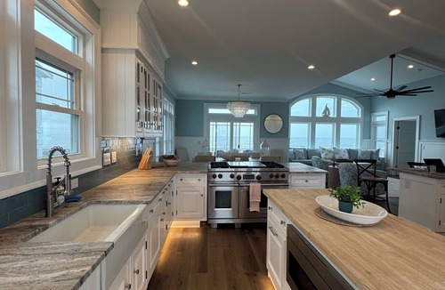 Yaupon Beach House | Stella Blue - NEW Luxury Oceanfront Home Sleeps 12 -Bar and 2nd living room.