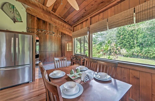 Keaau Cottage | Tropical Cabana w/Deck, Hot Tub & Lush Scenery!