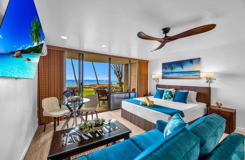 Kahana Apartment | Valley Isle Oceanfront Studio Sleeps 4 Villas Peaceful Retreat Complimentary Car with 6 Nights VIR-107 by KBM
