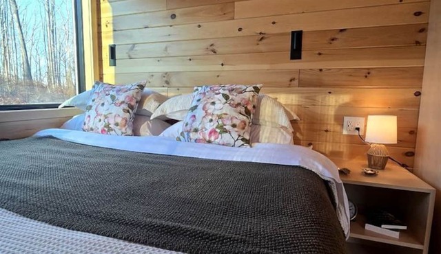 Dogwood: Modern Woodland Studio Pod Tiny Home with Private 300-Acre Forest near Quakertown Pennsylvania