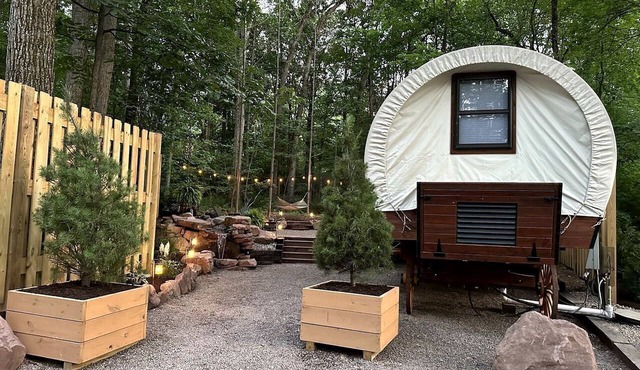 Elegant, Vintage Conestoga Covered Wagon Getaway in Denver, Pennsylvania