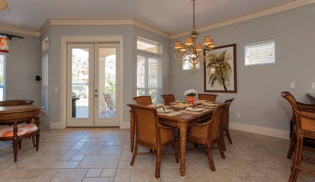 Exclusive private home in gated community across the street from the beach.