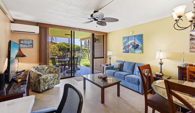 Kamaole Sands 10-113: Ocean View, Ground Level, Renovated, Large Lanai, Split-AC