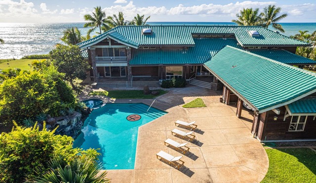 Konishiki Beach House: Luxury 6BR Oceanfront Home w/Private Pool, Beach Access