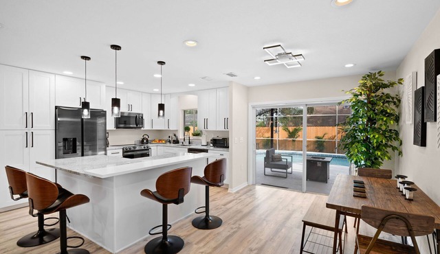 Modern, newly remodeled with private heated pool.