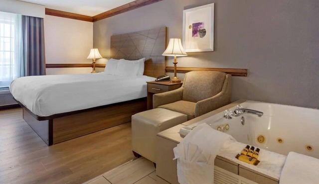 Premium Whirlpool King Suite | Full Kitchen | Daily Hot Breakfast & Parking