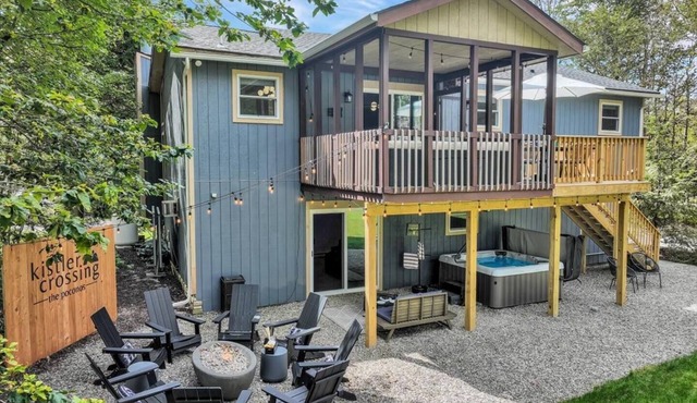 Private Pocono Oasis | Hot Tub Sauna Firepit