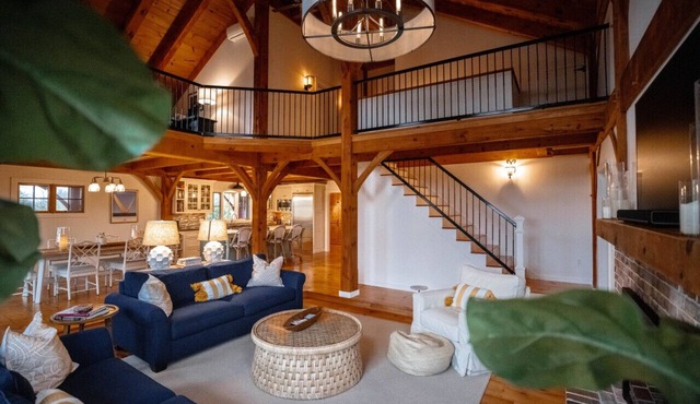Rally Point I Soaring Timber Frame Estate I Beaches, Trails, Newport