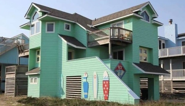Semi Oceanfront 5 bedroom dog friendly cottage 10 feet to beach access in Corolla