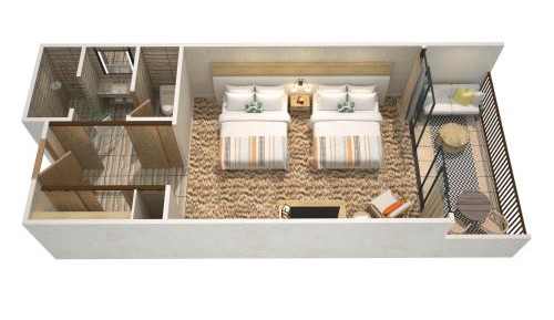Ocean View Two Queen Guestroom