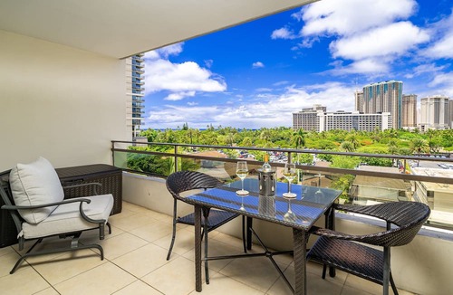 Waikiki Condo | Heart of Waikiki With Partial Ocean View! Washlet! FREE Off-site Parking!