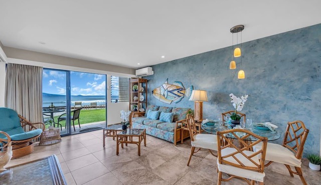 Oceanfront 1bd ground level condo plantation style