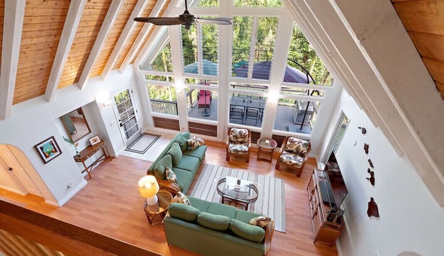 Tropical, Hawaiian-style A-frame Home