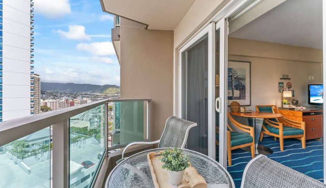 15th floor studio with 2 full size bed at Ala Moana Hotel